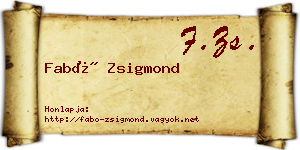 Fabó Zsigmond névjegykártya